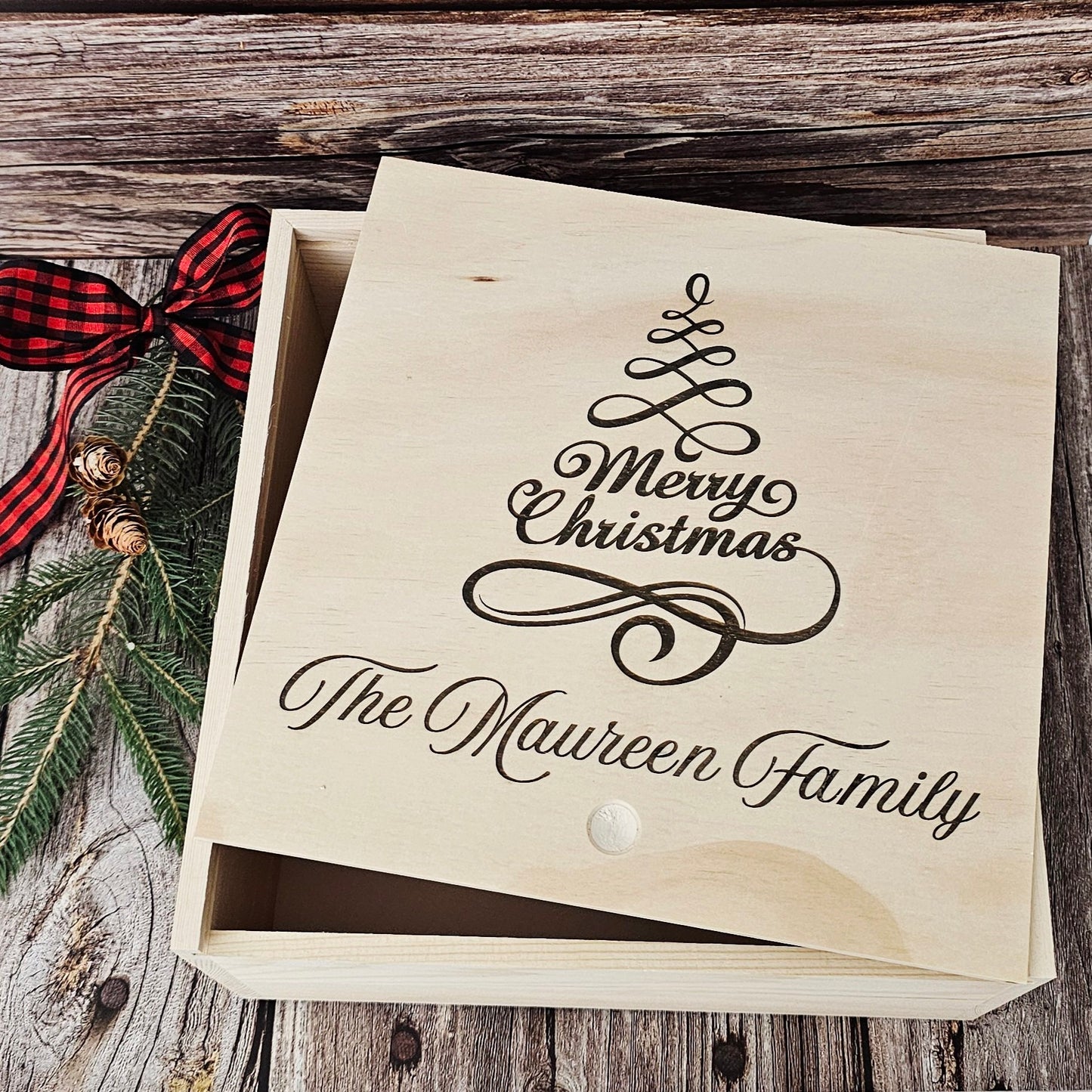 Personalized Christmas Eve Wood Box_ Laser Engraved