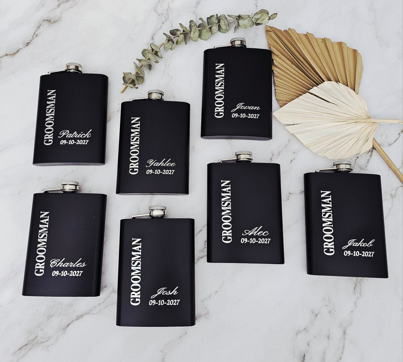 Suit Up & Sip – Groomsmen Gift Set with Flask & Whiskey Glass