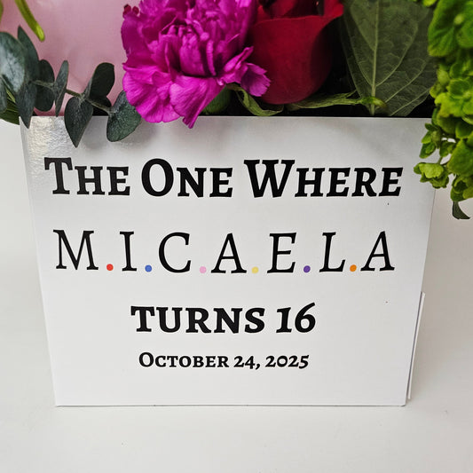 Personalized Flower & Balloon Arrangement Box