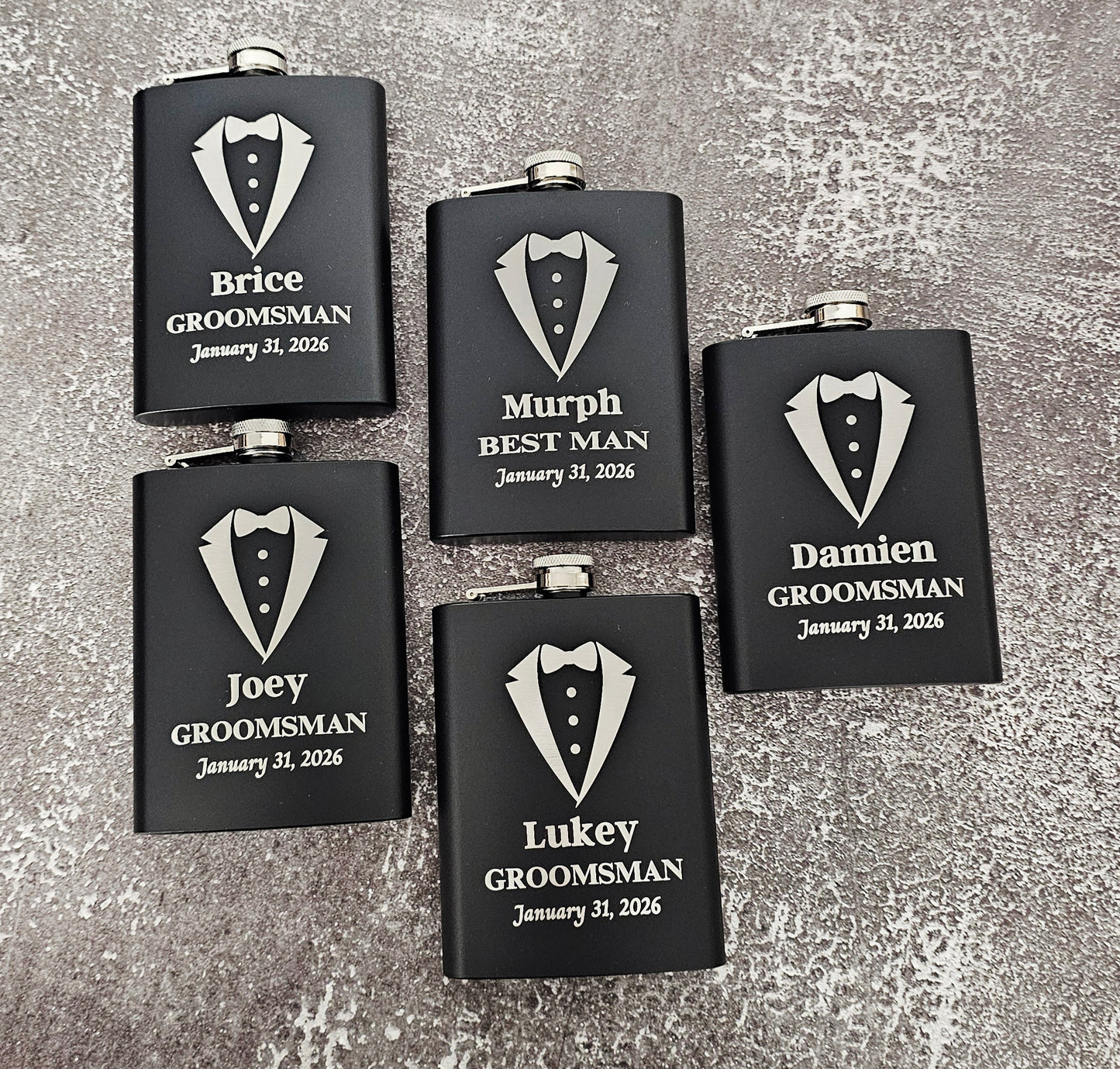 Suit Up & Sip – Groomsmen Gift Set with Flask & Whiskey Glass