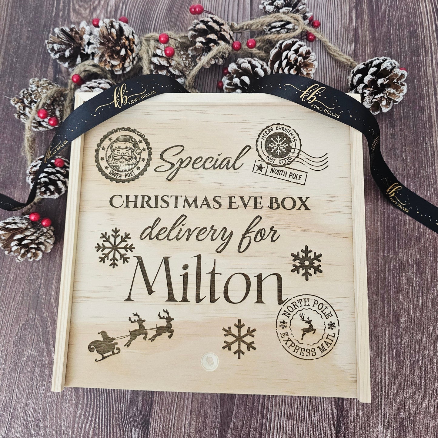 Personalized Christmas Eve Wood Box_ Laser Engraved