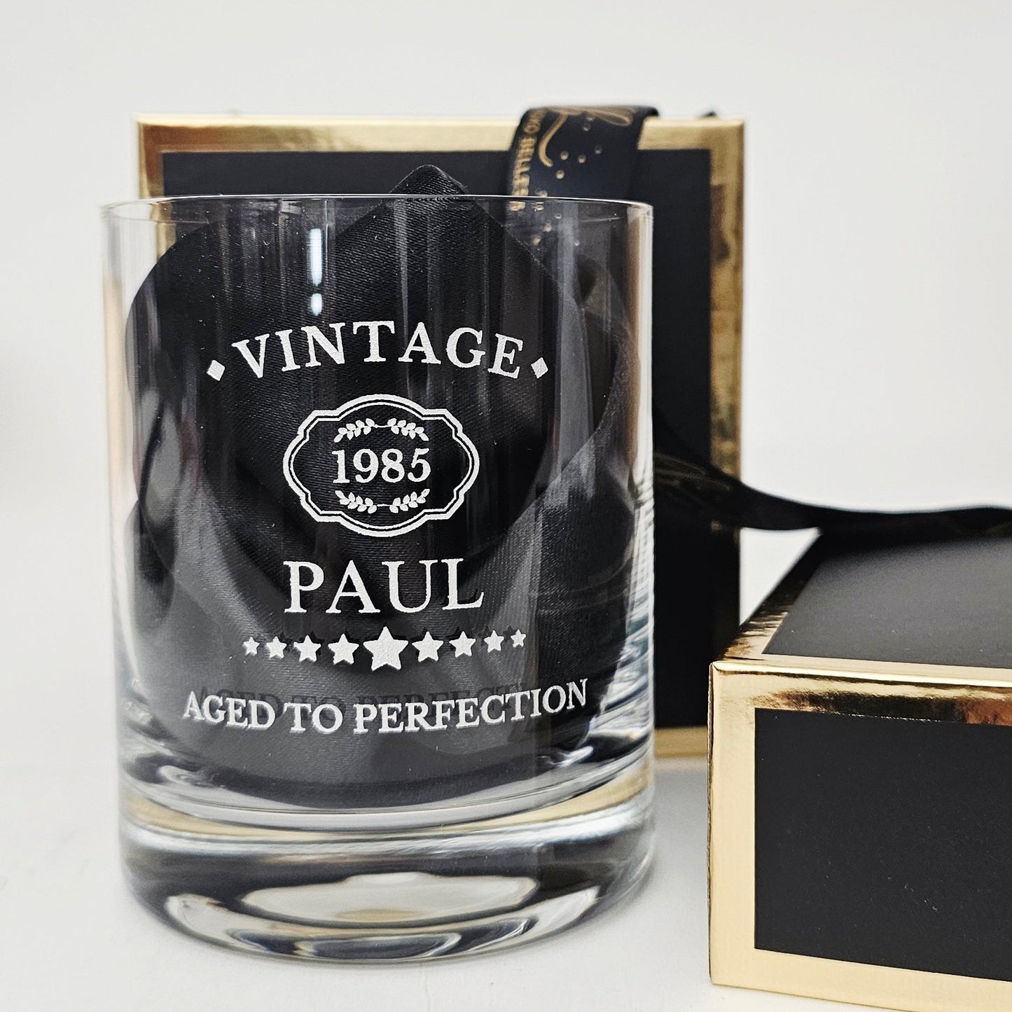 Vintage ''Aged To Perfection'' Whiskey Glass