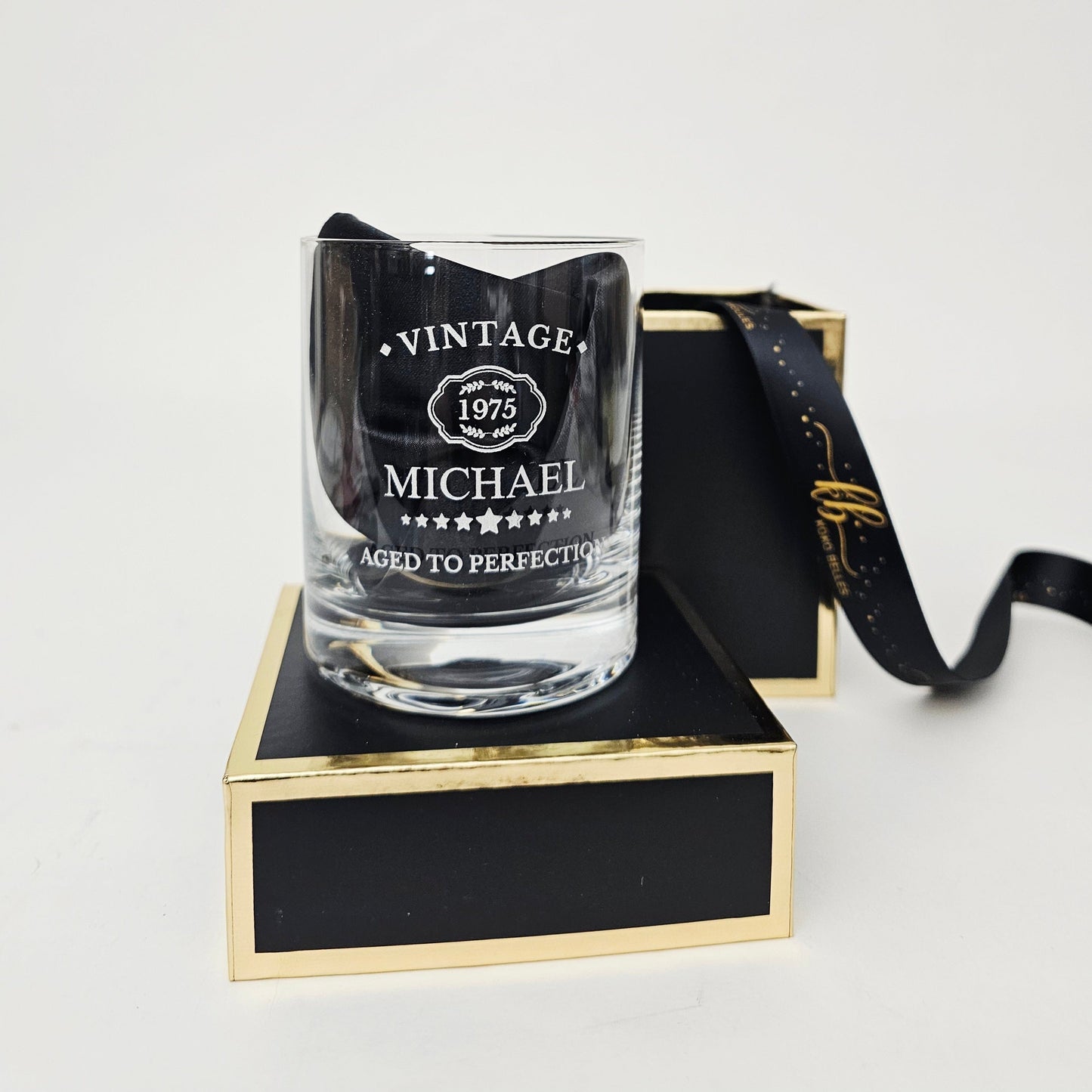 Vintage ''Aged To Perfection'' Whiskey Glass