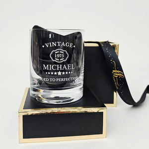 Vintage ''Aged To Perfection'' Whiskey Glass