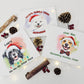 Christmas-themed portrait canvas with dog illustrations