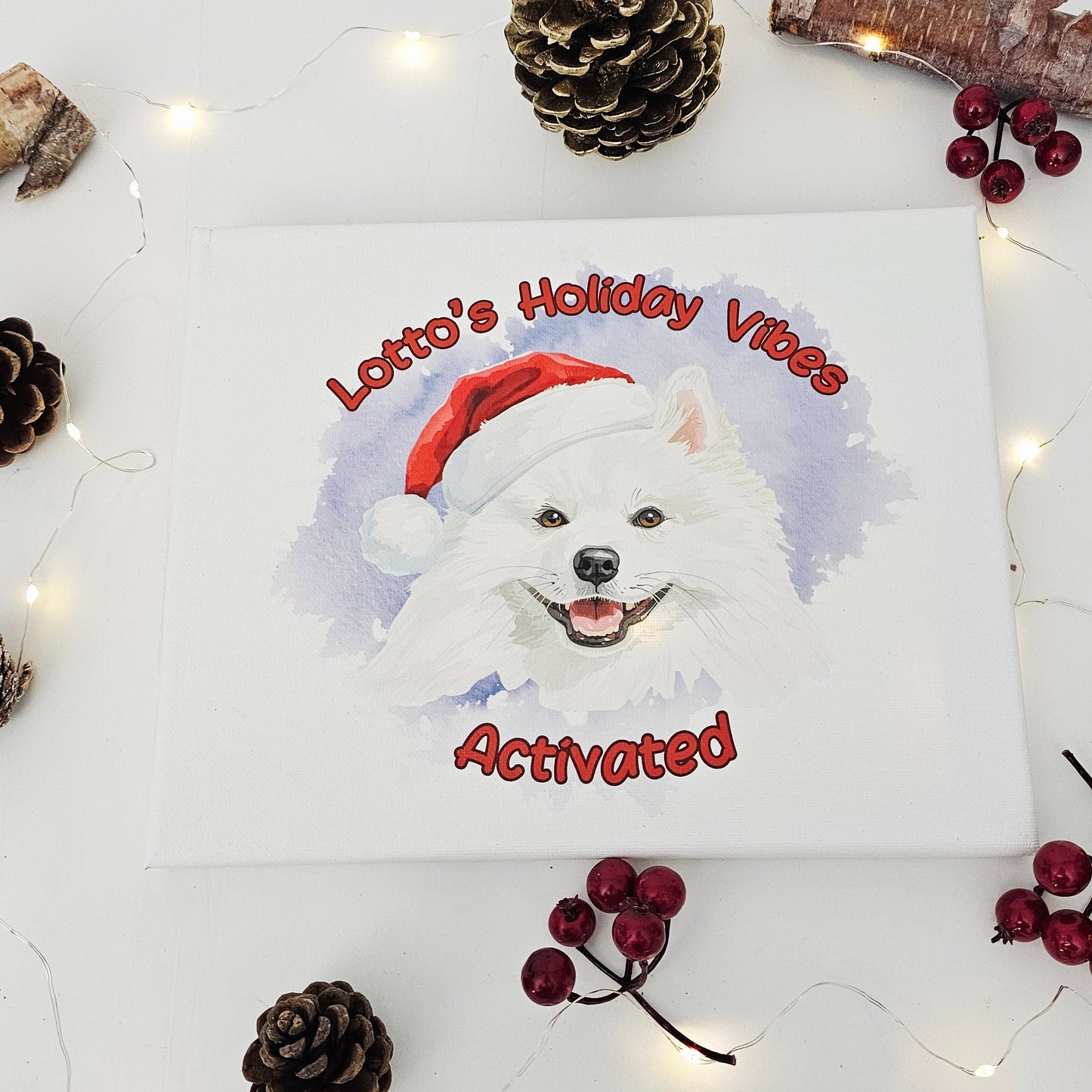 Festive Holiday Custom Pet Portrait - Personalized Dog Lover Gift