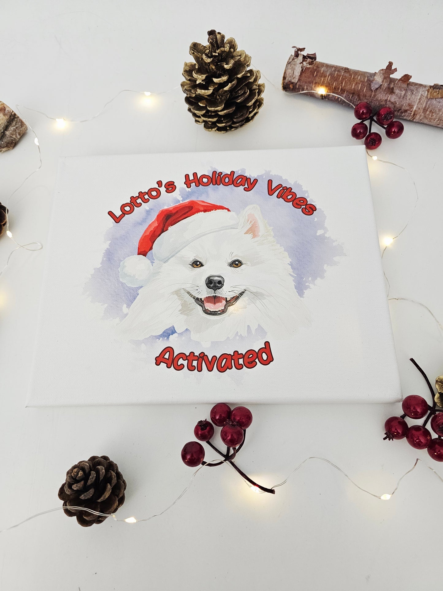 Festive Holiday Custom Pet Portrait - Personalized Dog Lover Gift