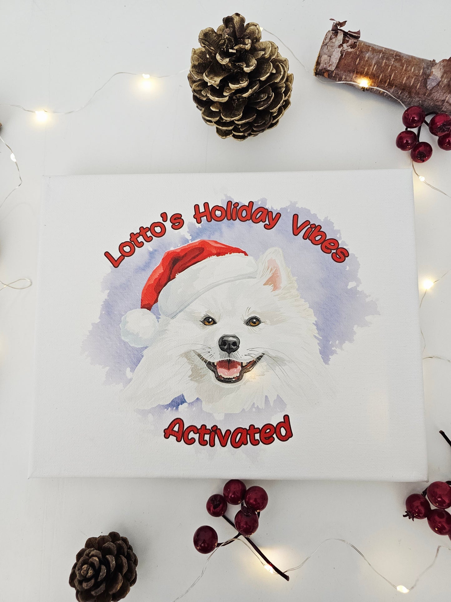 Festive Holiday Custom Pet Portrait - Personalized Dog Lover Gift