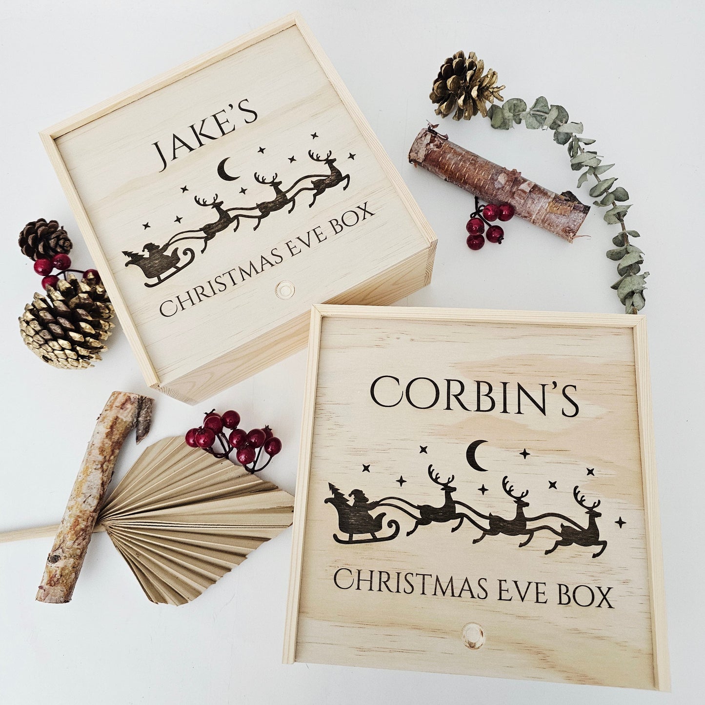 Personalized Christmas Eve Wood Box_ Laser Engraved