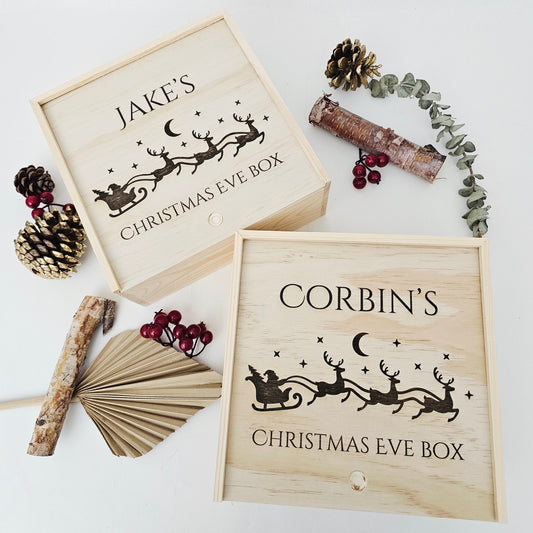 Personalized Christmas Eve Wood Box_ Laser Engraved
