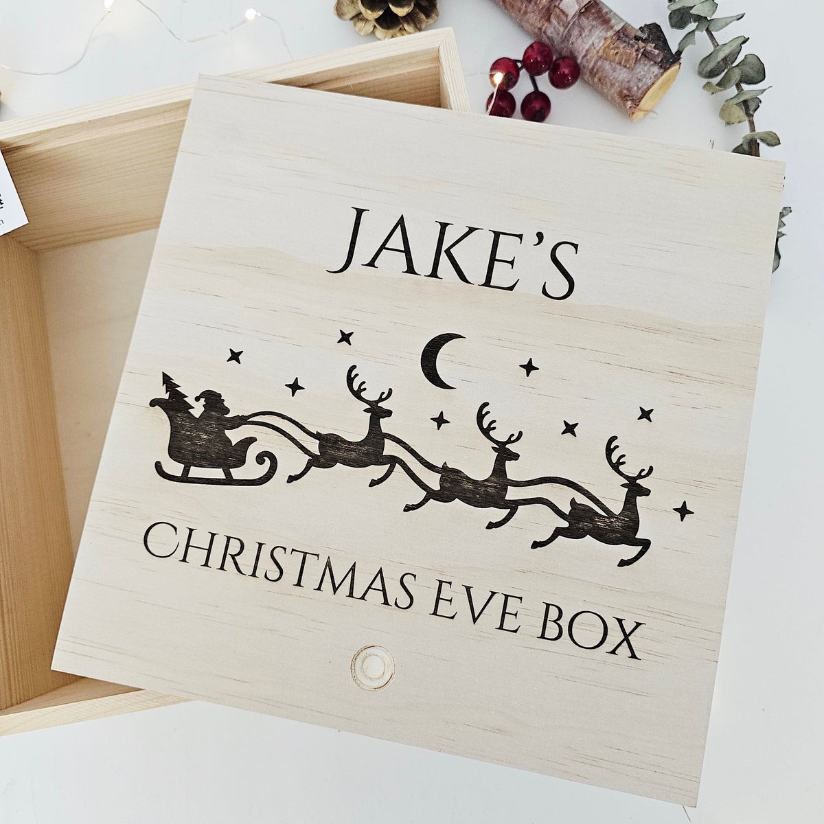 Personalized Christmas Eve Wood Box_ Laser Engraved