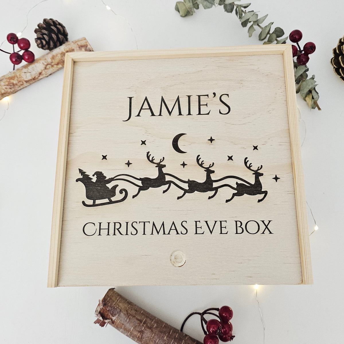 Personalized Christmas Eve Wood Box_ Laser Engraved