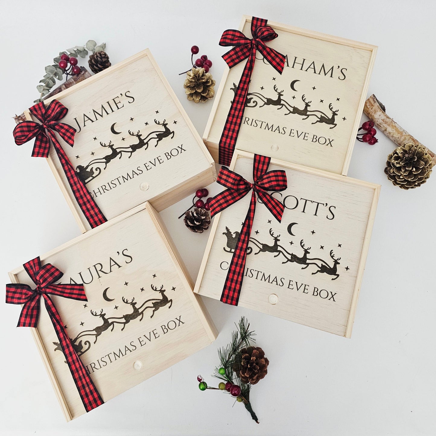Personalized Christmas Eve Wood Box_ Laser Engraved
