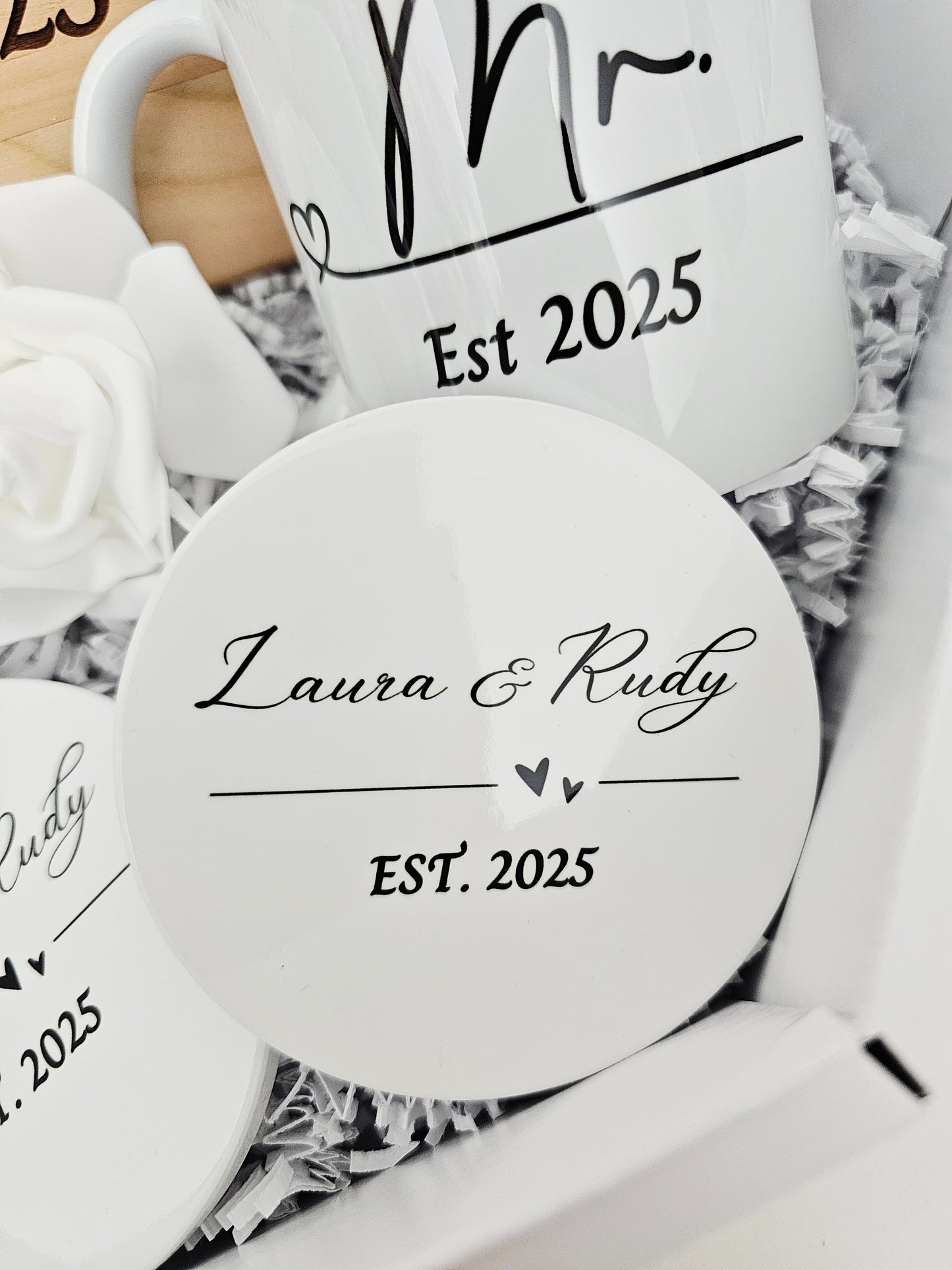 Personalized Cutting Board, Mug & Coaster Set