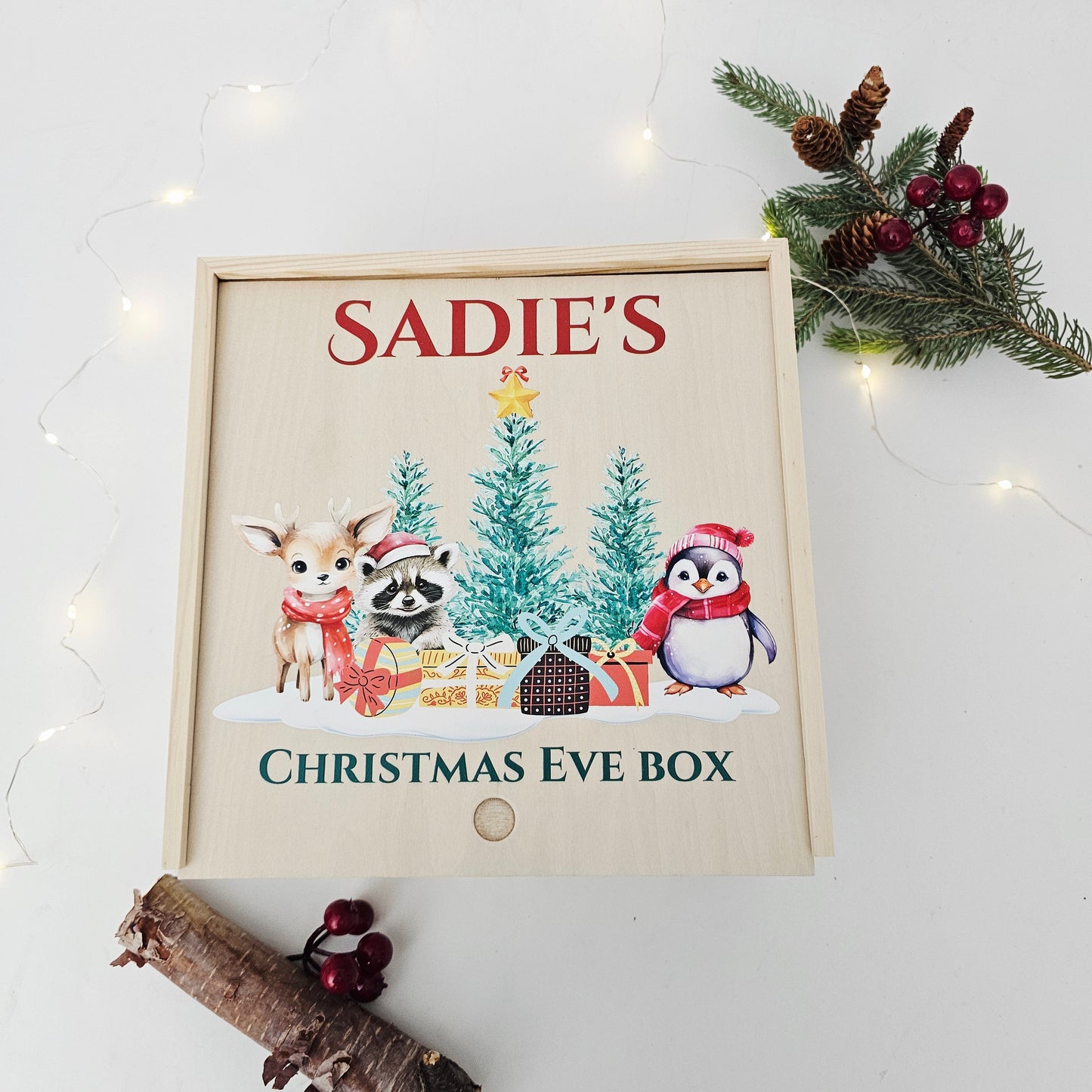 Personalized Christmas Eve Wood Box_ UV Printed