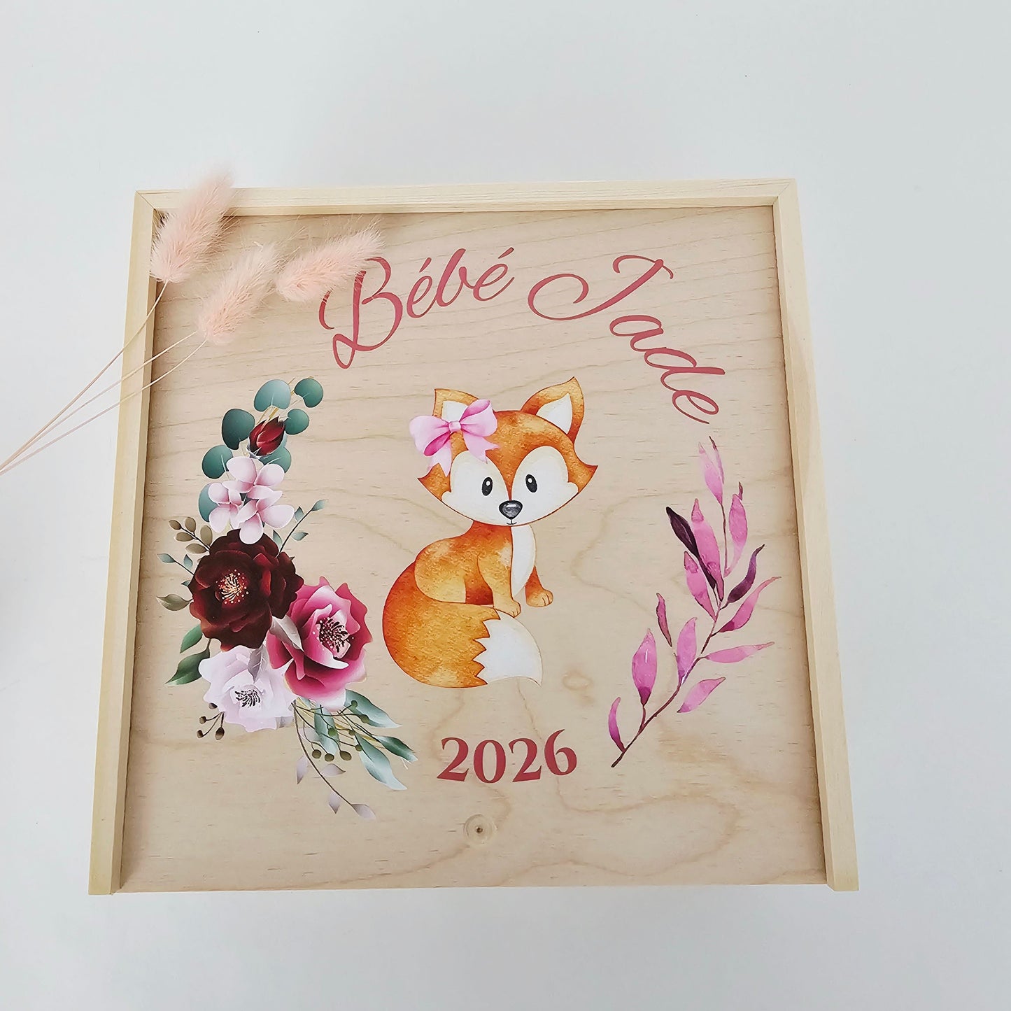 Personalized Baby's First Keepsake Wooden Box