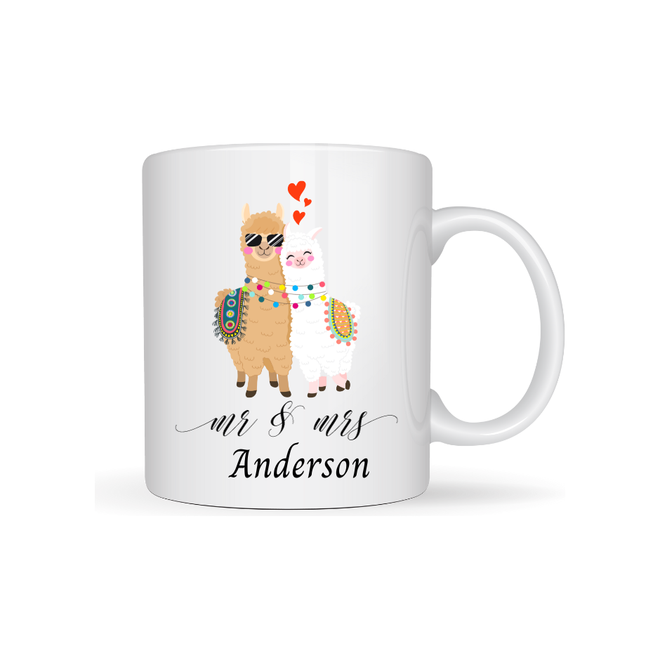 Valentine's Day mug: Cuddly Lamas