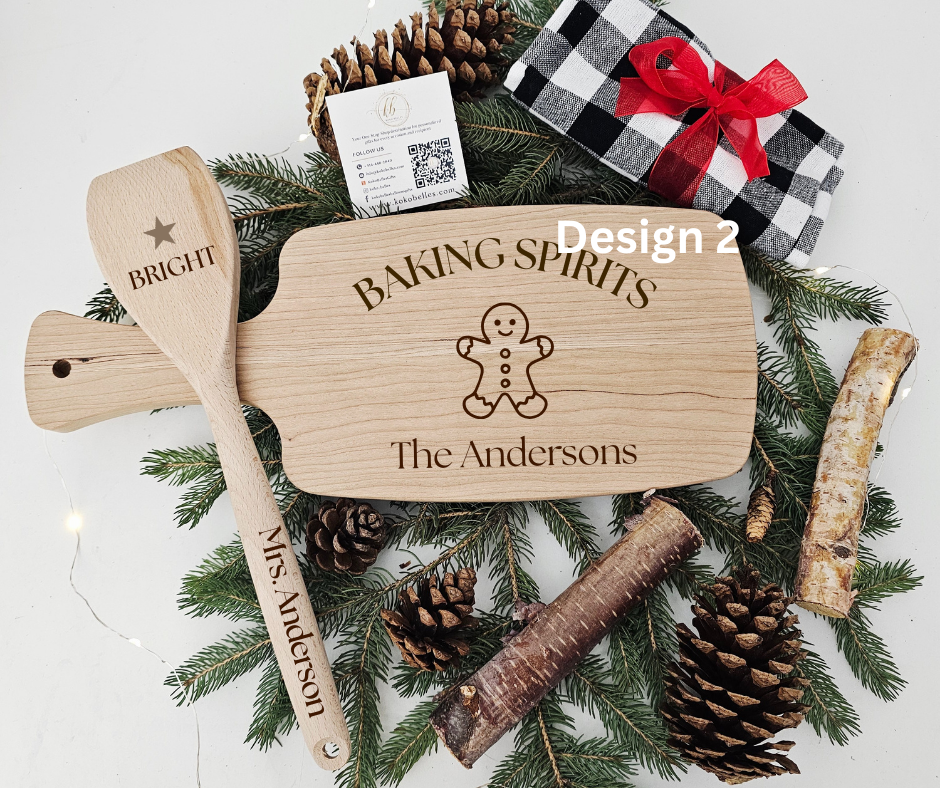 Small Wood Cutting Board Gift Set with Custom Engraving