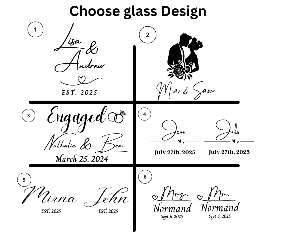 Custom Engraved Cutting Board & Two Champagne Glasses