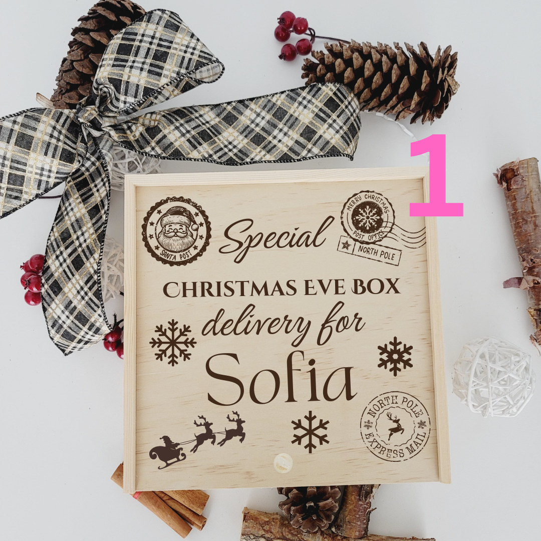 Personalized Christmas Eve Wood Box_ Laser Engraved