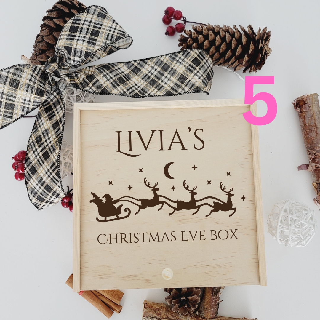 Personalized Christmas Eve Wood Box_ Laser Engraved