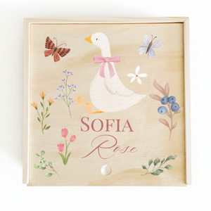 Personalized Baby Birth Stat Keepsake Box - Sweet Mother Goose