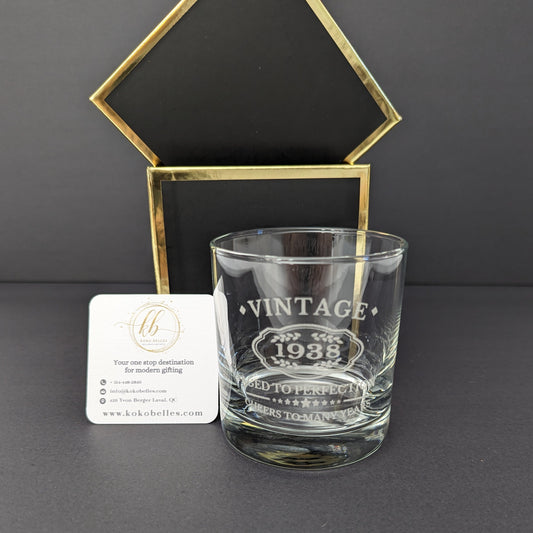 Vintage ''Aged To Perfection'' Whiskey Glass