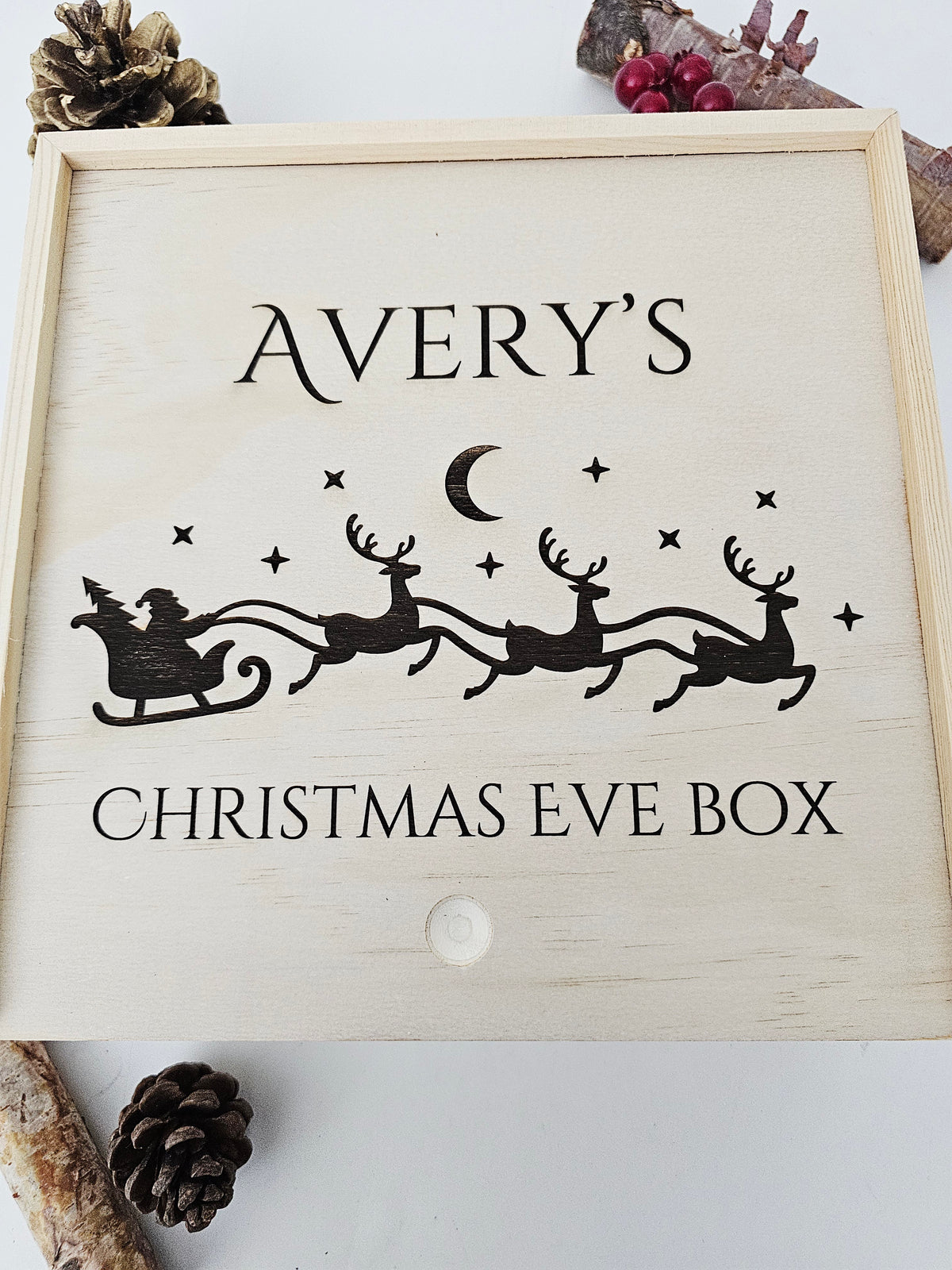 Personalized Christmas Eve Wood Box_ Laser Engraved