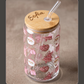 Personalized Christmas Glass Can with Bamboo Lid & Straw
