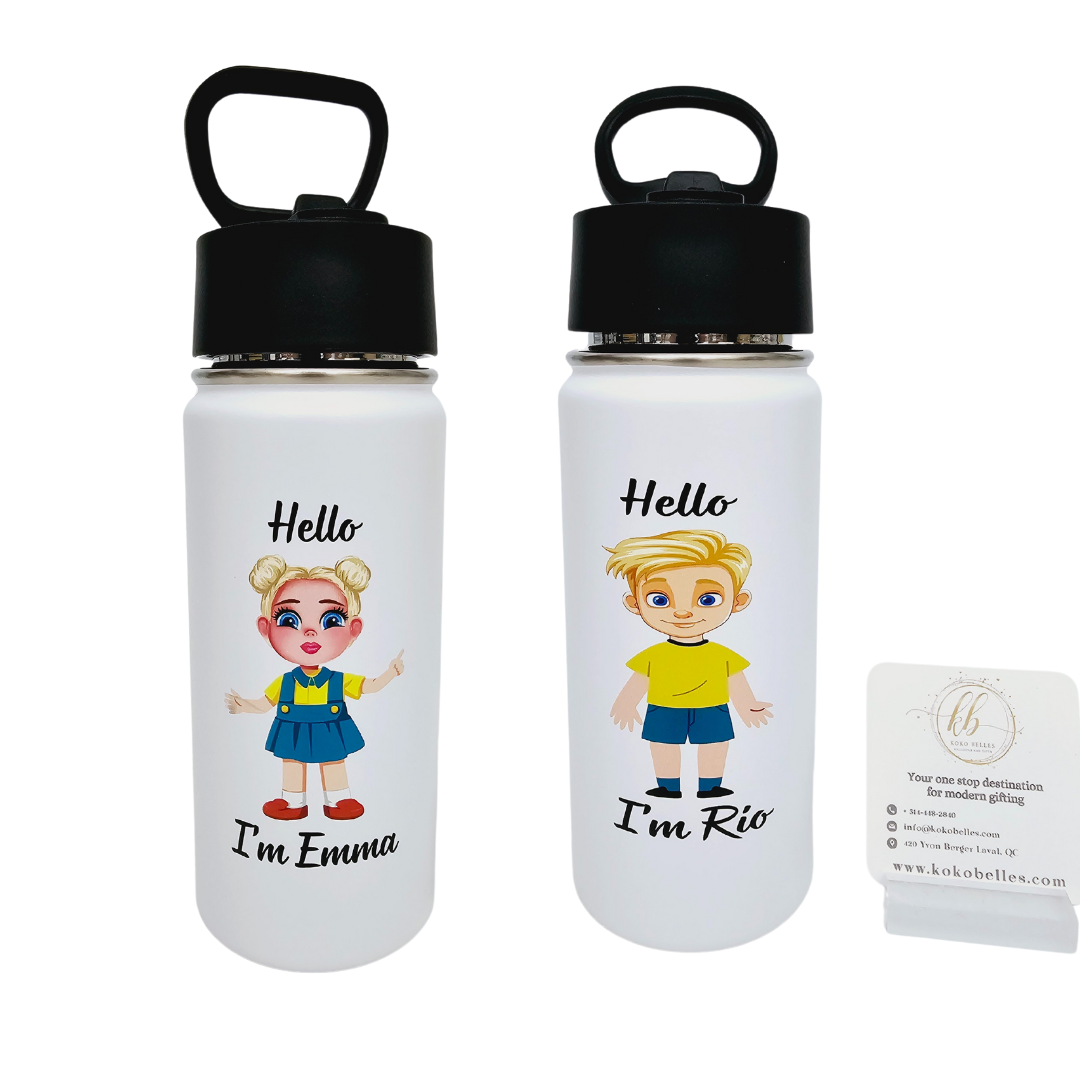 Looking for a thoughtful and practical gift for a child? Our Personalized Stainless Steel Water Bottle is the perfect choice! This 16 oz insulated bottle features a straw lid and can be customized with their name. Ideal for school, sports, or weekend fun, it's a gift that ensures they always have their own special, personalized water bottle.