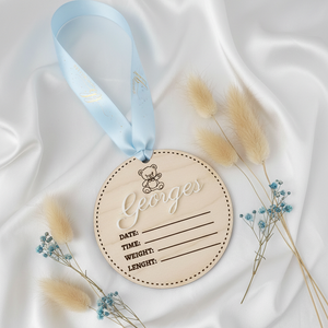 Signature 3D Acrylic Birth Announcement Plaque - Personalized Wooden Milestone