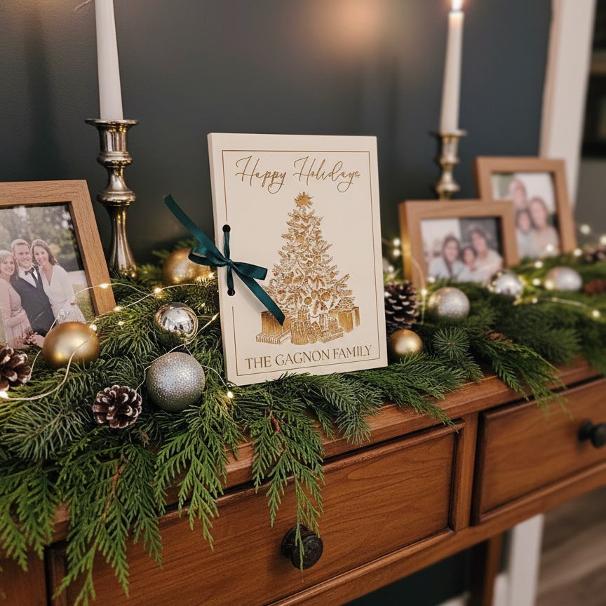 Personalized Holiday Card Keeper