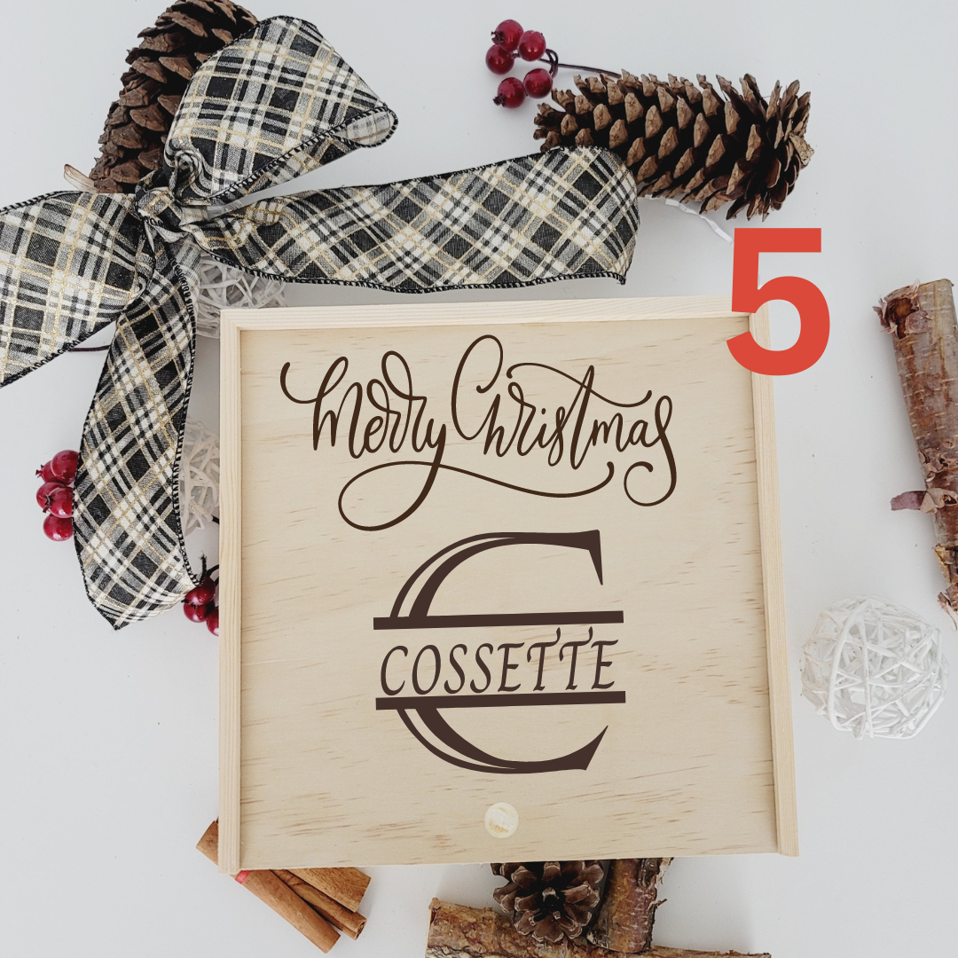 Personalized Christmas Eve Wood Box_ Laser Engraved