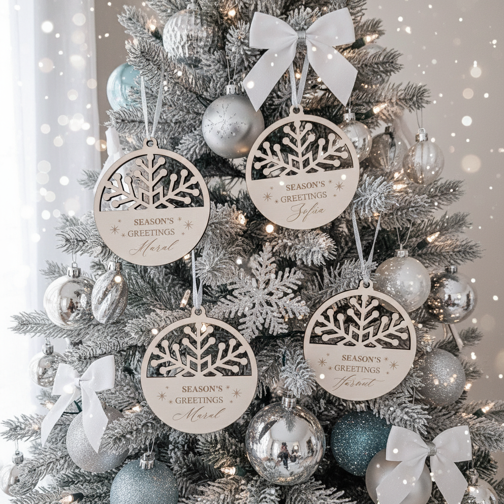 Personalized Wood Snowflake Ornament