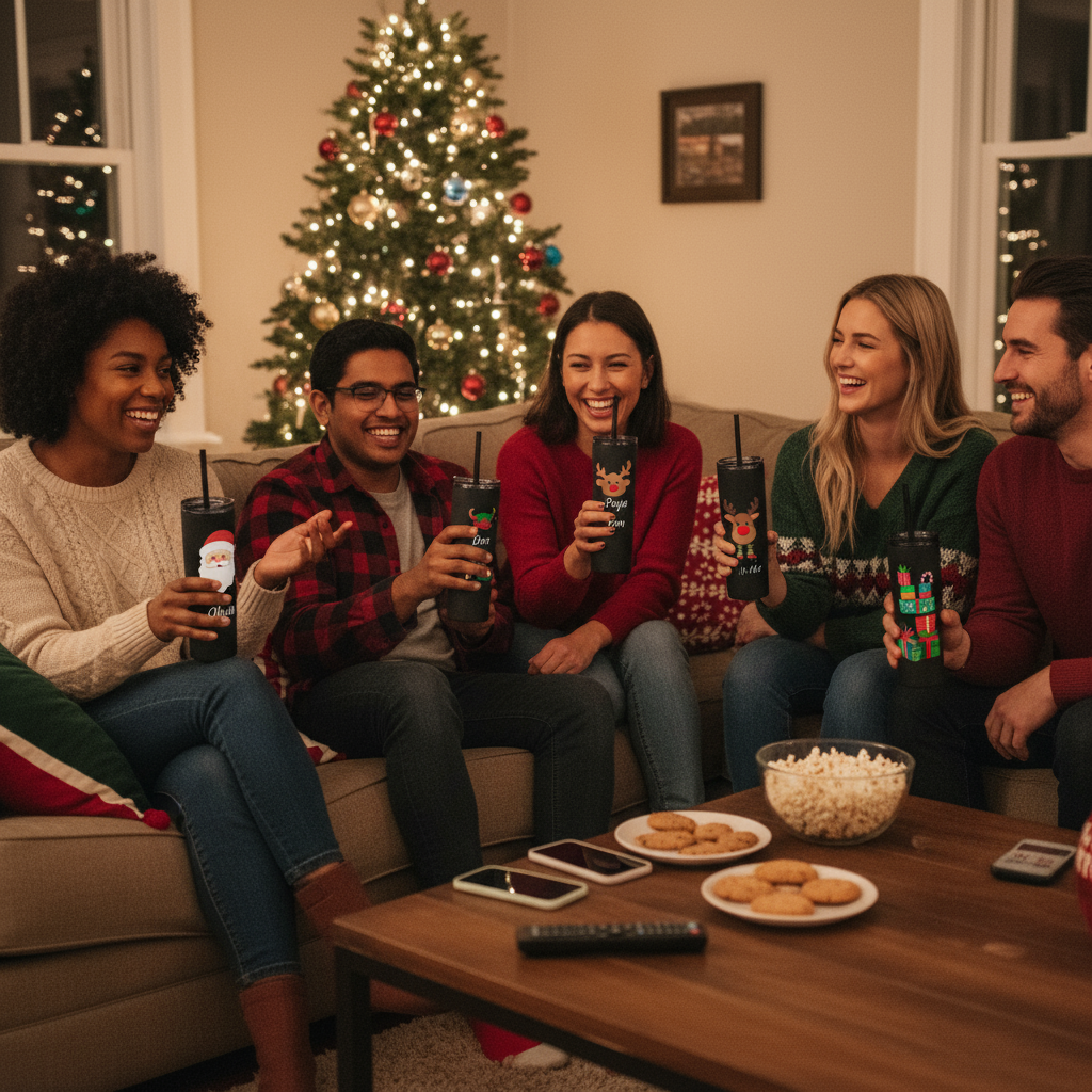 Friends with Christmas Skinny Tumblers 