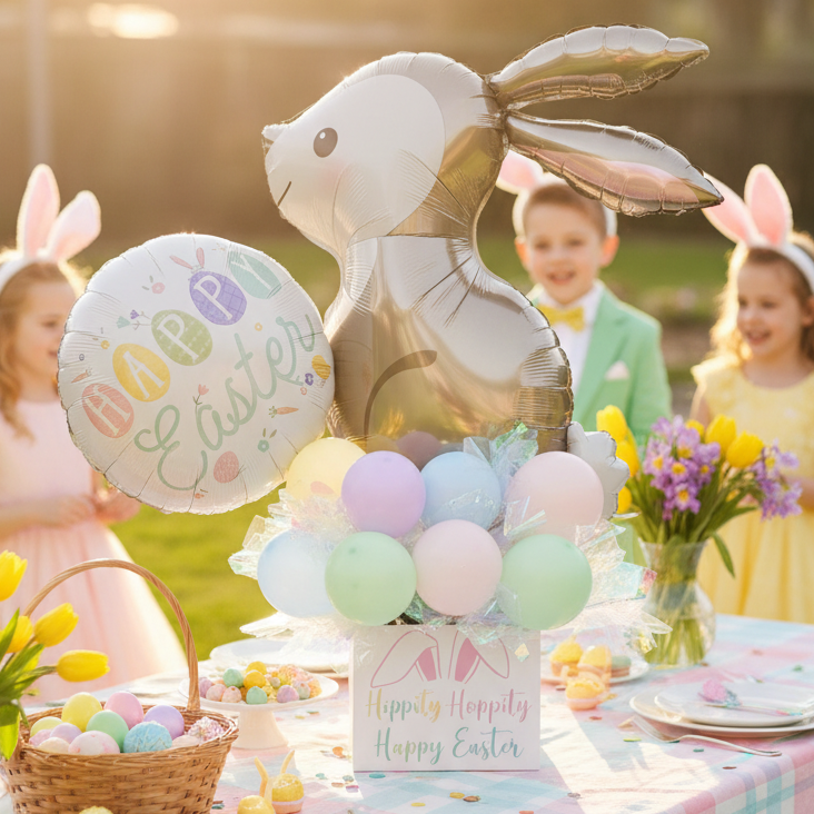 Hippity Hoppity Happy Easter Balloon Bouquet Lifestyle