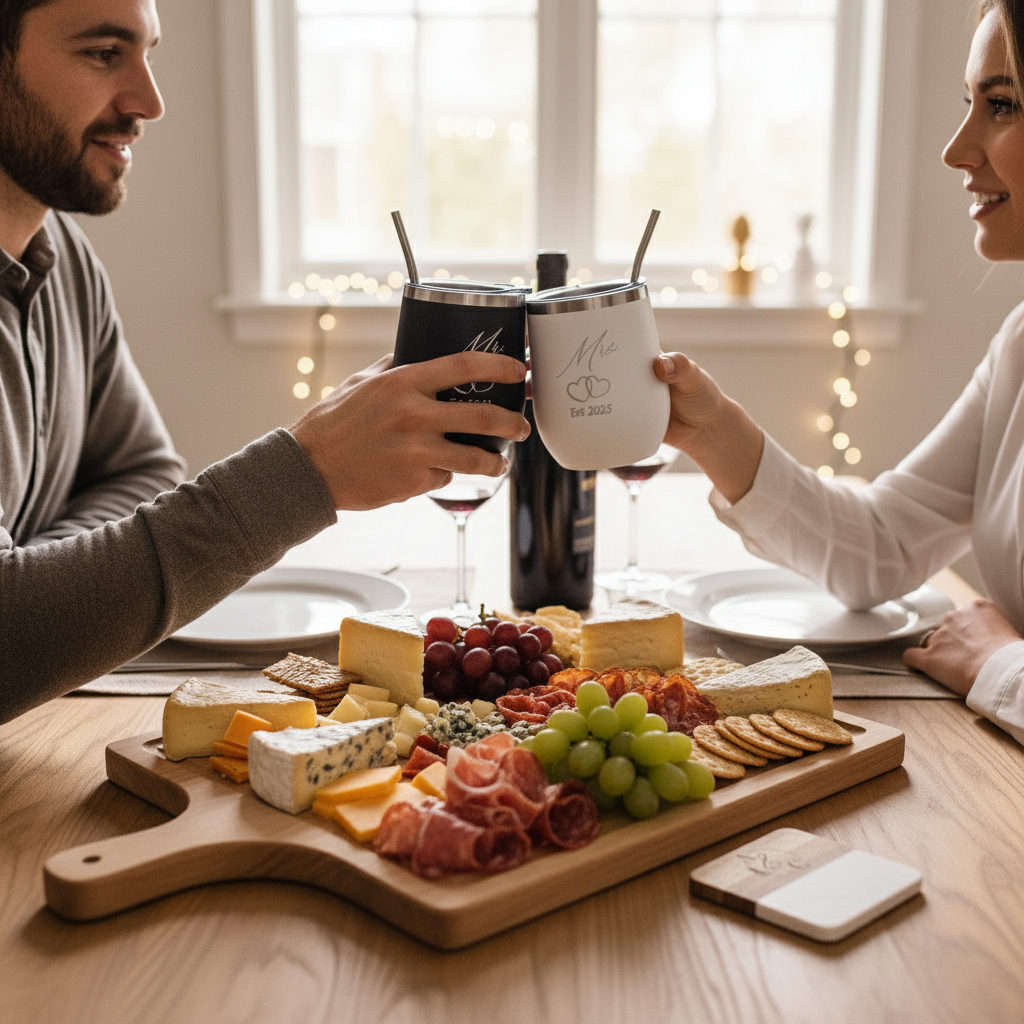 Housewarming Gift Wine Tumbler Lifestyle Photo with Reference