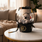 Elegant 20-inch clear balloon stuffed with a grey plush koala bear, styled with black tulle and a luxury black and gold branded gift box base.