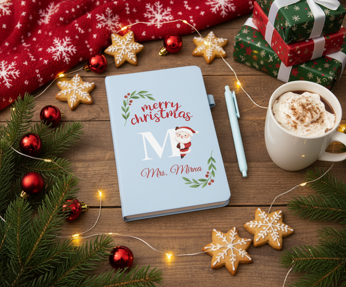 Personalized Name and Large Initial Notebook with Pen