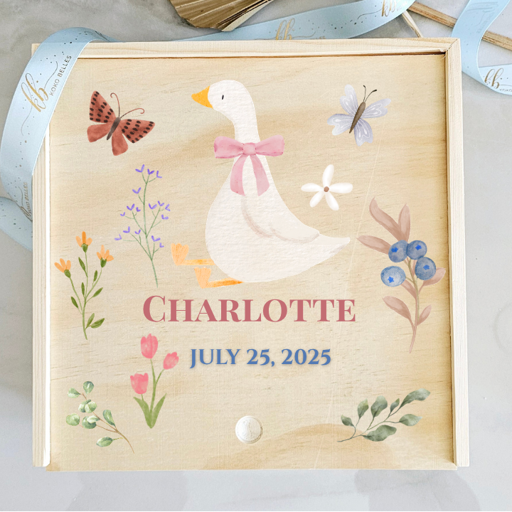 Personalized Baby Birth Stat Keepsake Box - Sweet Mother Goose