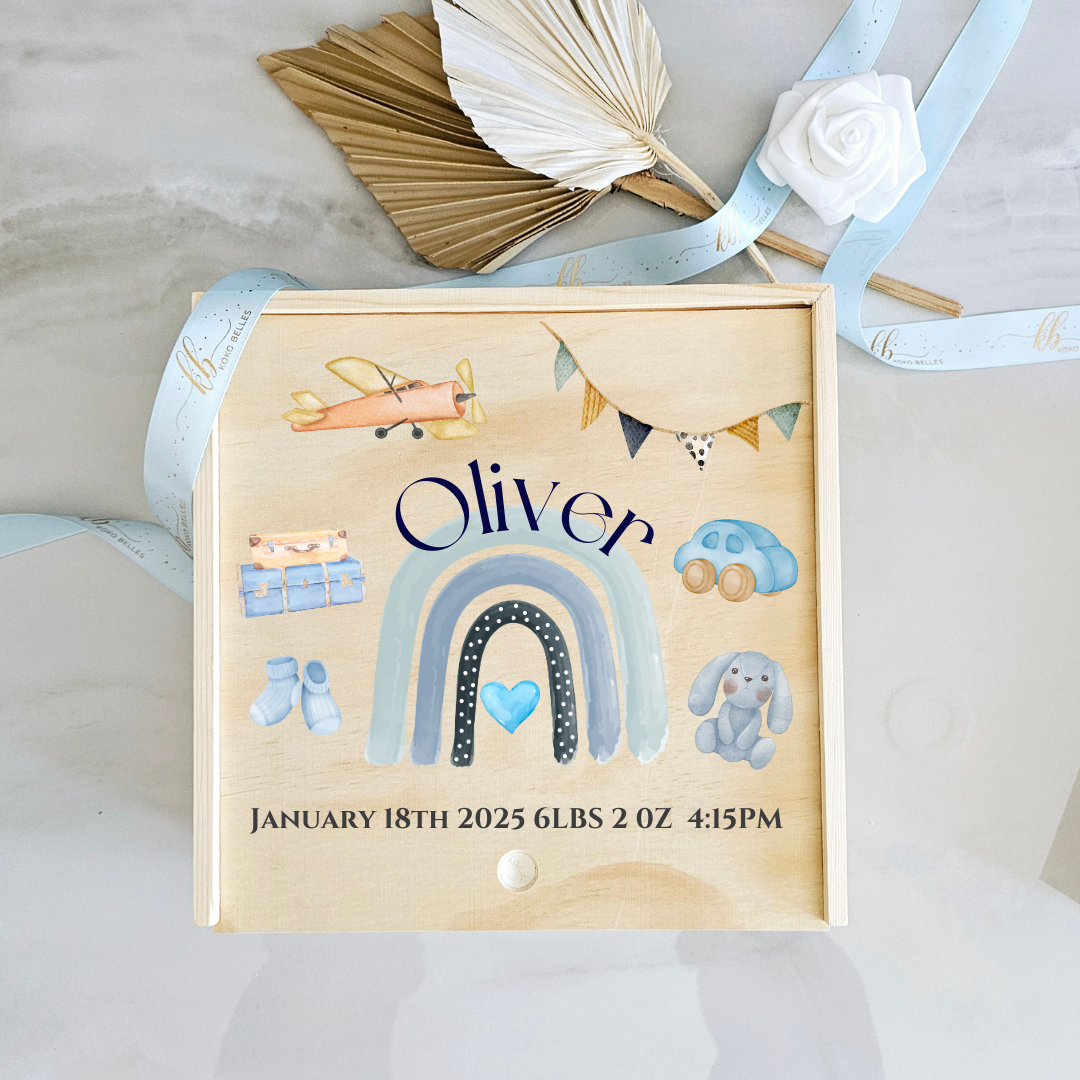 Printed Personalized Wooden Keepsake Box