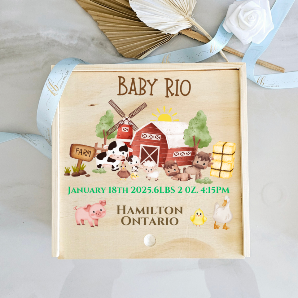 Baby memory box as a gift for a birth or baptism