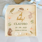 Personalized Baby Birth Stat Keepsake Box - Whimsical Meadow Friends