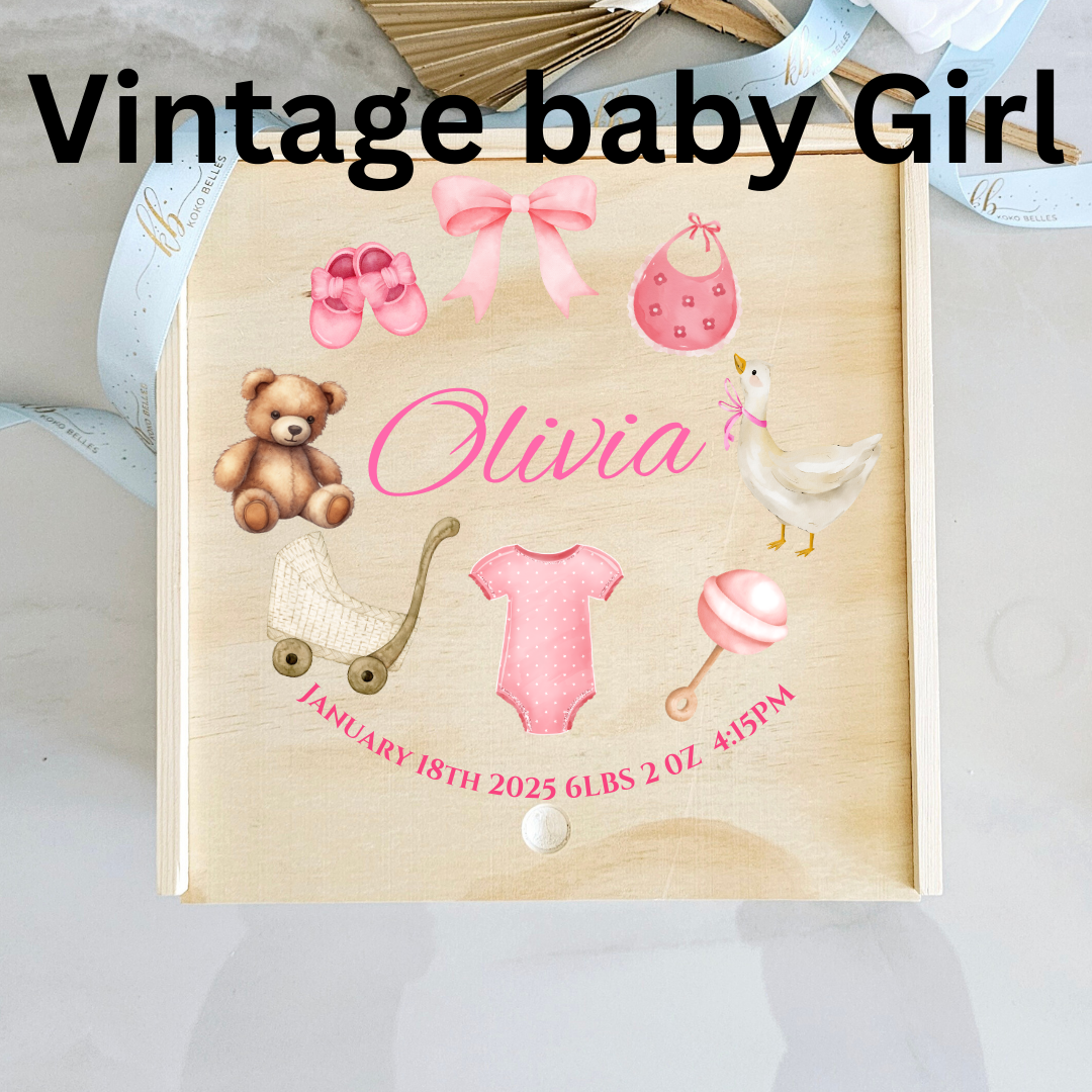 Uv printed Personalized Baby Keepsake Box