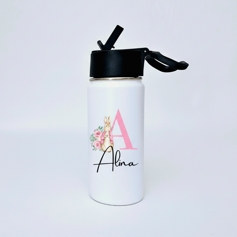 Personalized Easter Water Bottle White Background