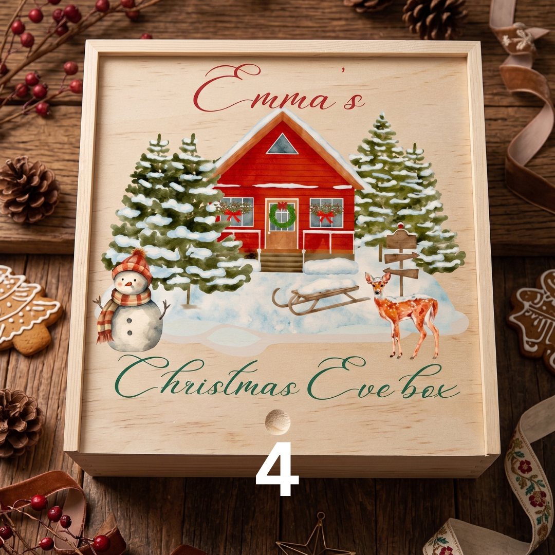 Personalized Christmas Eve Wood Box_ UV Printed