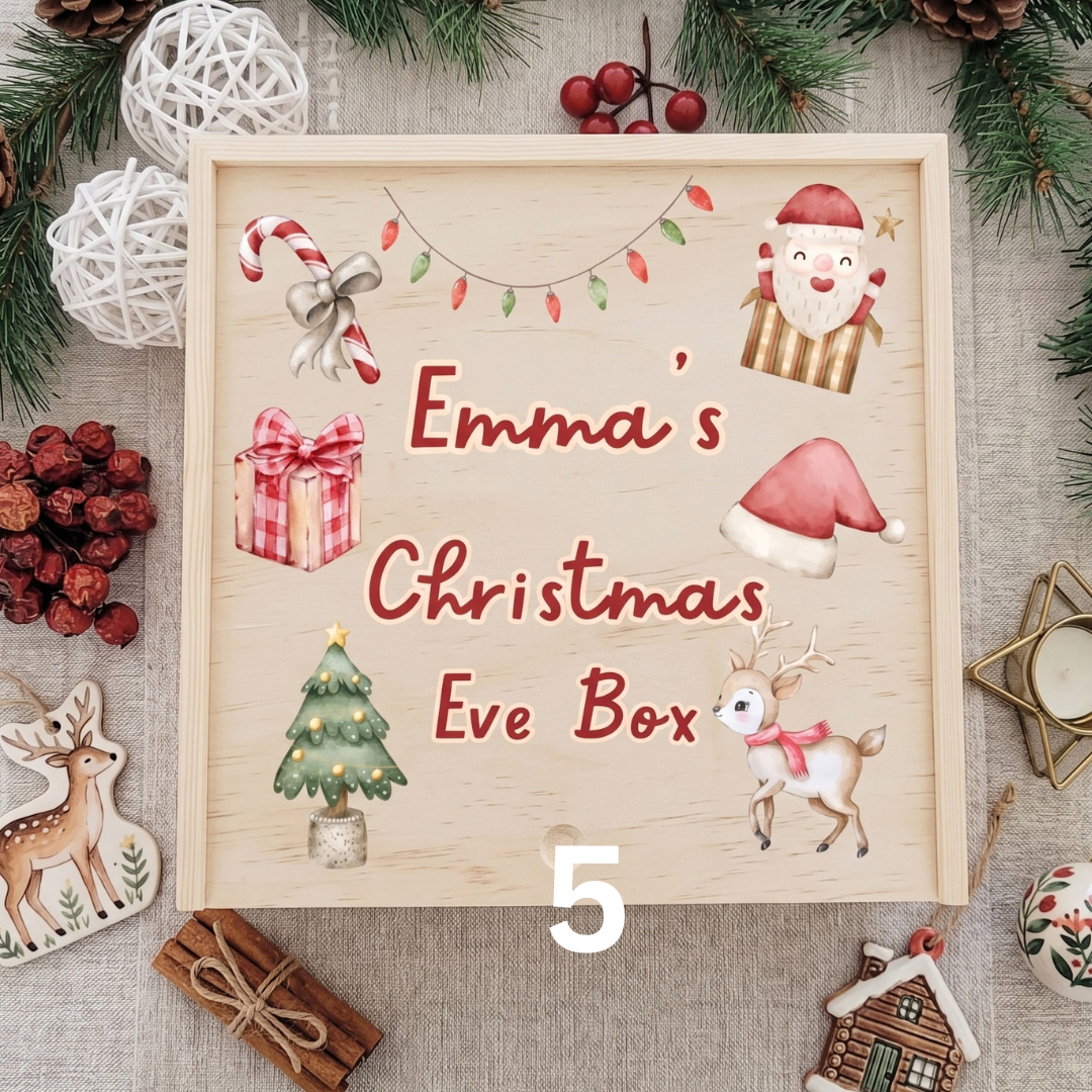 Personalized Christmas Eve Wood Box_ UV Printed