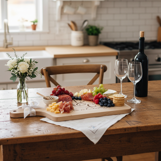 Personalized Initials Wreath Cutting Board