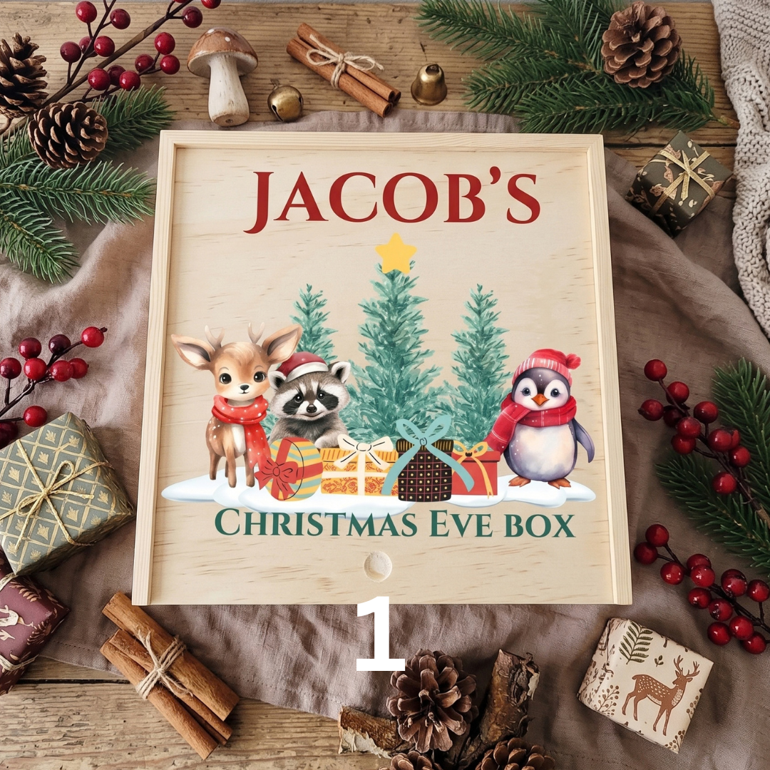 Personalized Christmas Eve Wood Box_ UV Printed