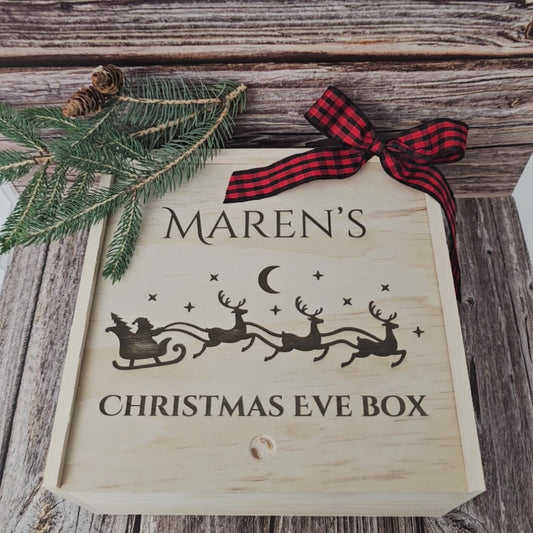 Personalized Christmas Eve Wood Box_ Laser Engraved